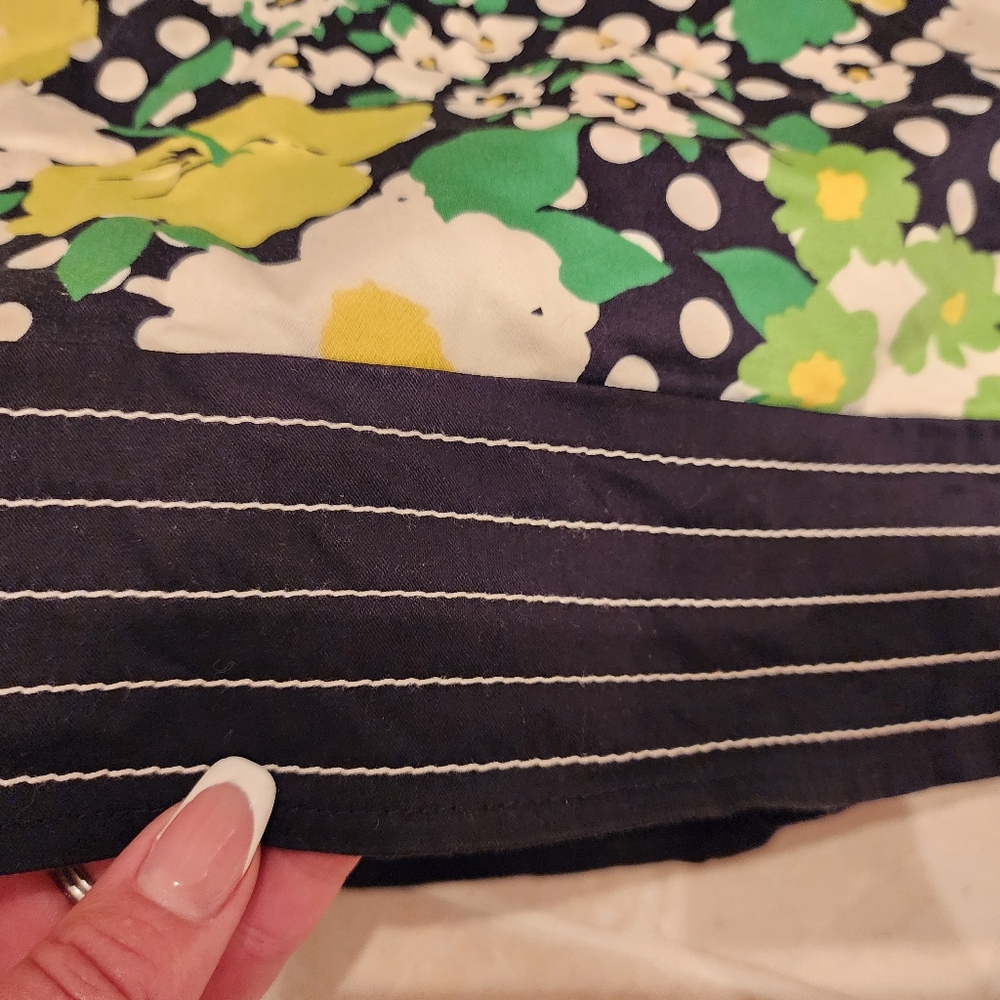DBy Dress Size 6 Cotton Polkadot Floral Empire Waist - Picture 2 of 10
